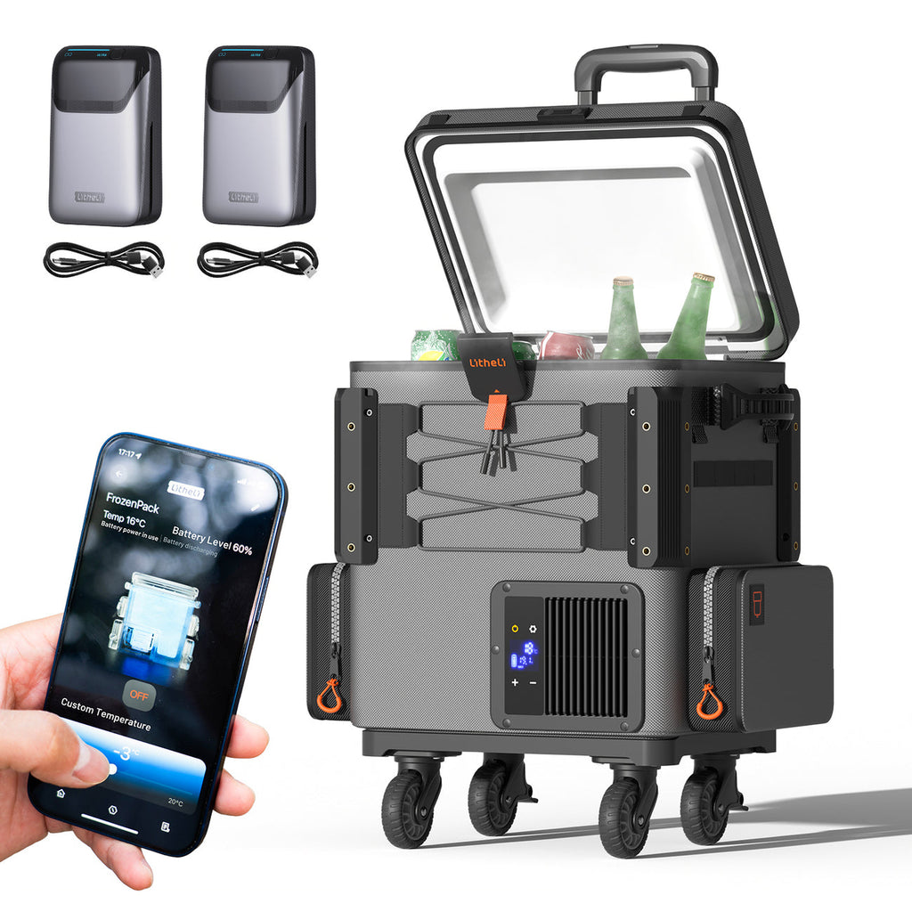 Litheli FrozenPack Wild 12v Portable Smart Car 16L+4L Fridge Dual Battery - Grey