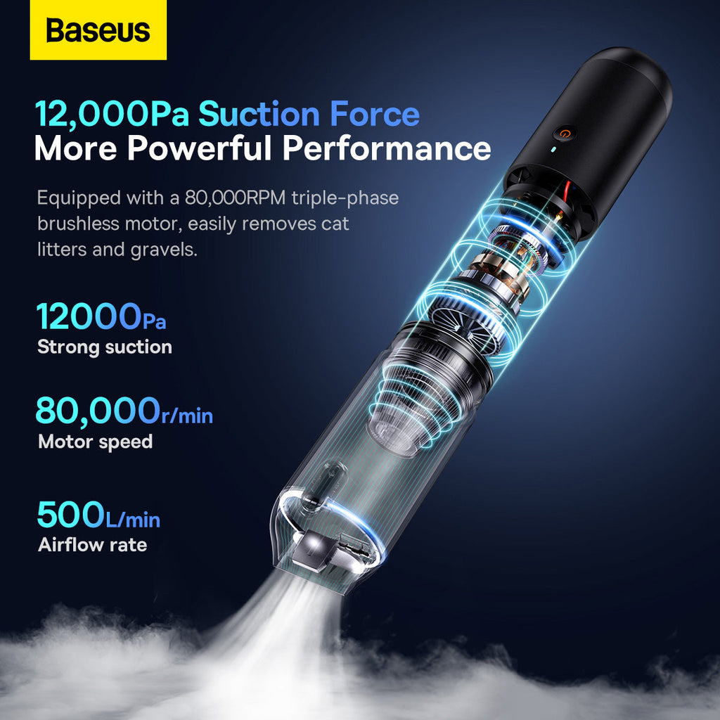 مكنسة سيارة Baseus A3lite – أسود