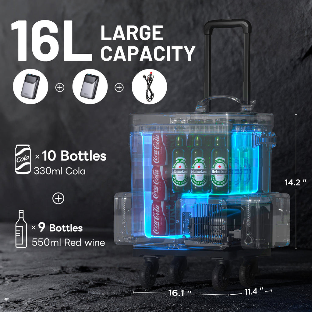 Litheli FrozenPack Wild 12v Portable Smart Car 16L+4L Fridge Dual Battery - Grey