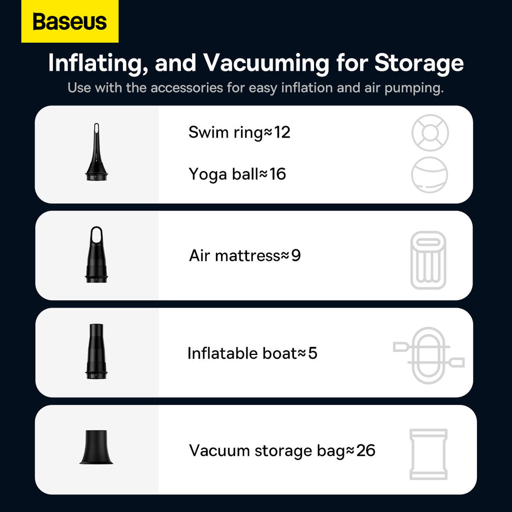 مكنسة سيارة Baseus A3lite – أسود
