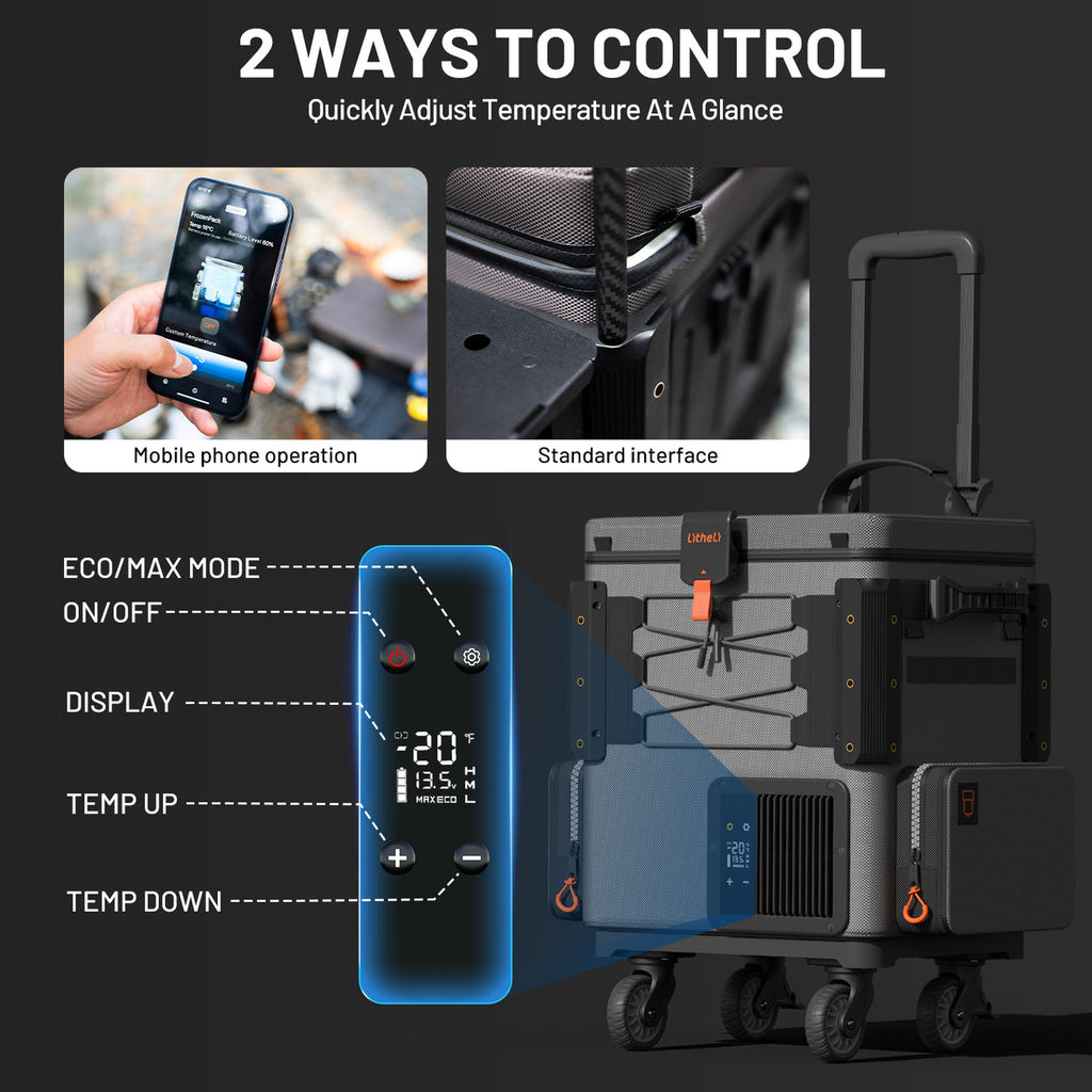 Litheli FrozenPack Wild 12v Portable Smart Car 16L+4L Fridge Dual Battery - Grey