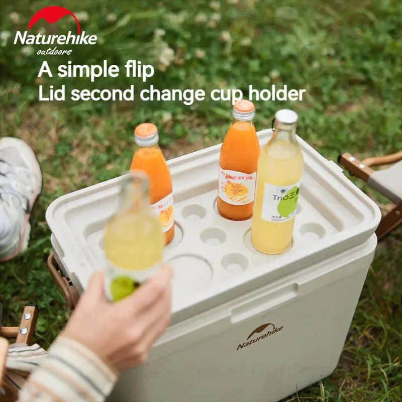 صندوق مبرد Naturehike Lamando الخارجي المضاد للبكتيريا سعة 24 لتر - رمادي بيج