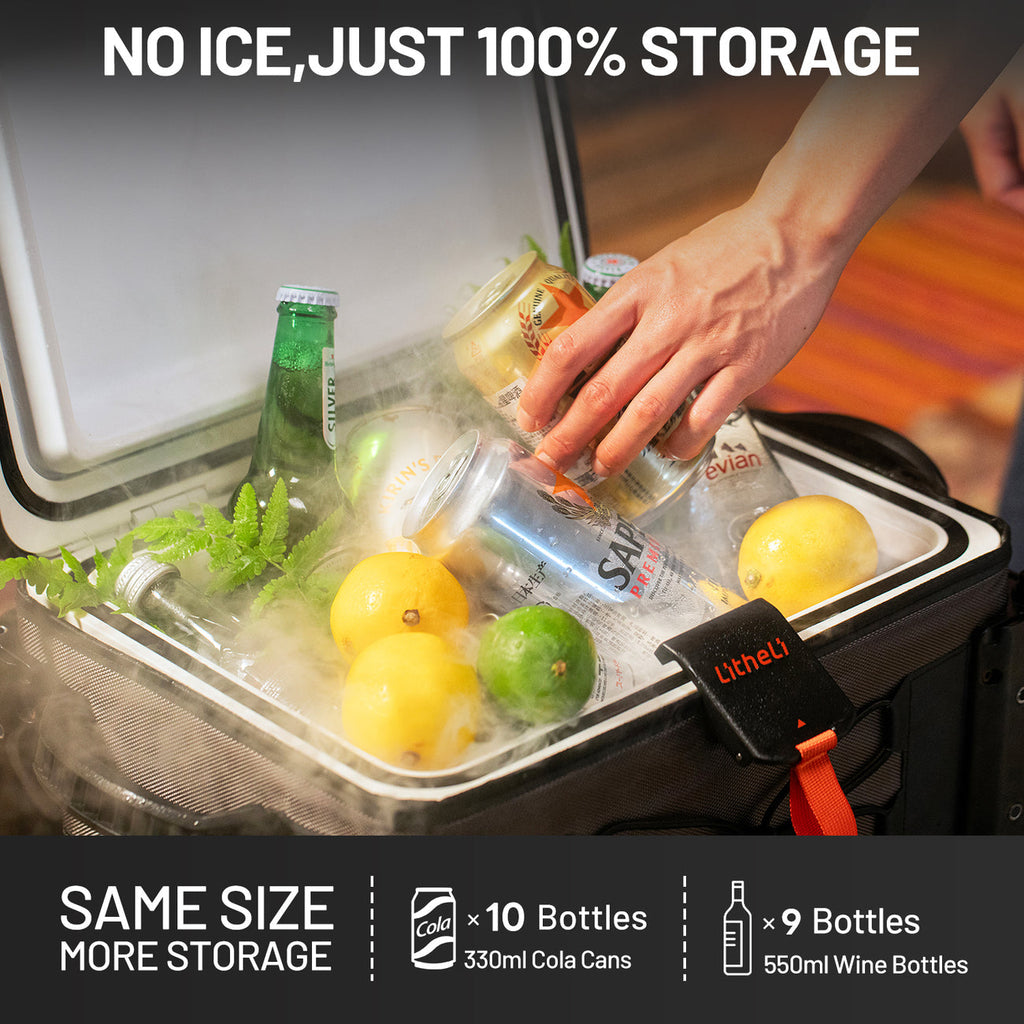 Litheli FrozenPack Wild 12v Portable Smart Car 16L+4L Fridge Dual Battery - Grey