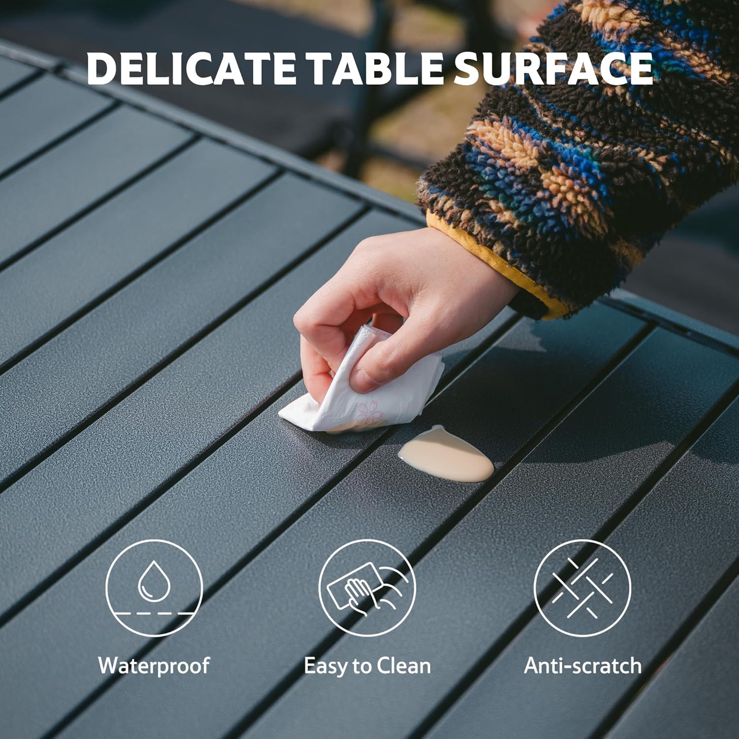 منضدة قابلة للطي Naturehike Simple Star H01 بمقاس 120x70x73 - أسود