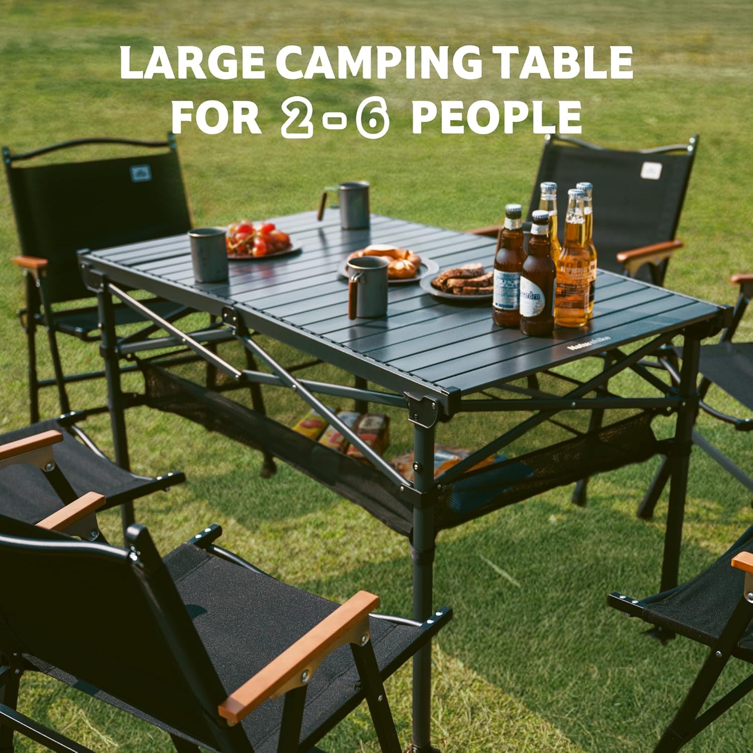 منضدة قابلة للطي Naturehike Simple Star H01 بمقاس 120x70x73 - أسود