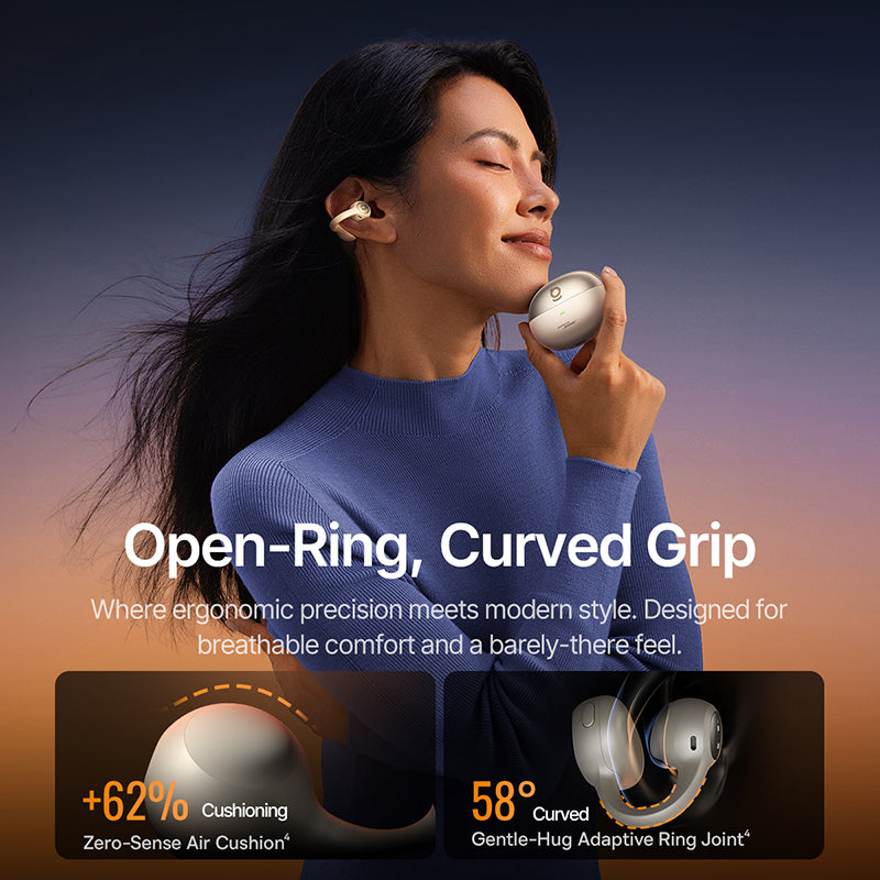 سماعات أذن Baseus by Bose Inspire XC1 اللاسلكية المفتوحة من الأذن - أبيض نجمي