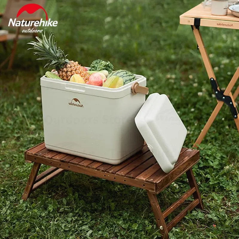صندوق مبرد Naturehike Lamando الخارجي المضاد للبكتيريا سعة 24 لتر - رمادي بيج