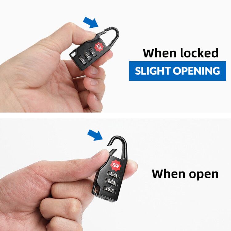 قفل تايغرنو المضاد للسرقة بنظام TSA - أسود