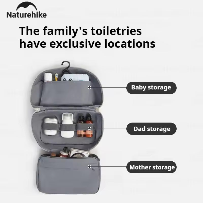 Naturehike Oxygen 2 في 1 حقيبة أدوات الزينة - أسود