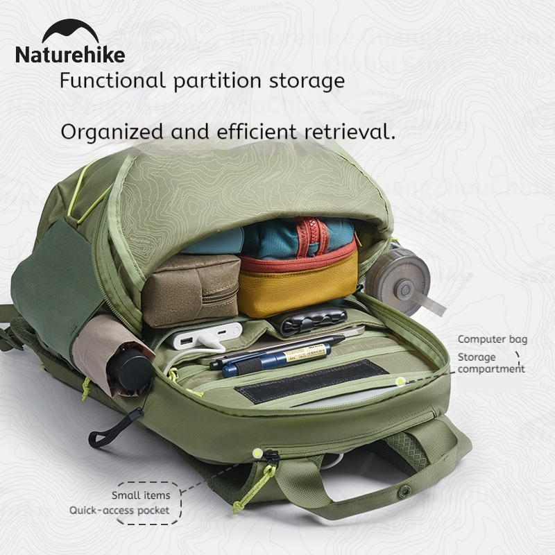Naturehike Oxygen Glam - حقيبة ظهر للسفر والتنقل لمسافات قصيرة 20 لتر - أسود فلكي