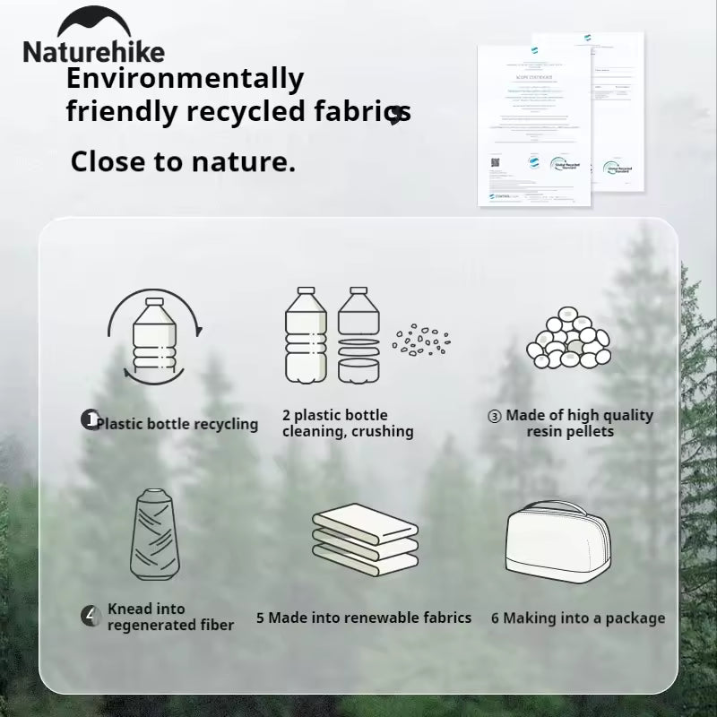 Naturehike Oxygen 2 في 1 حقيبة أدوات الزينة - أسود